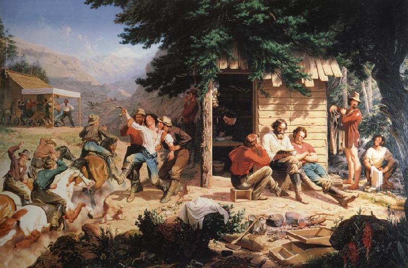 Nahl, Charles Christian Sunday Morning in the Mines oil painting picture